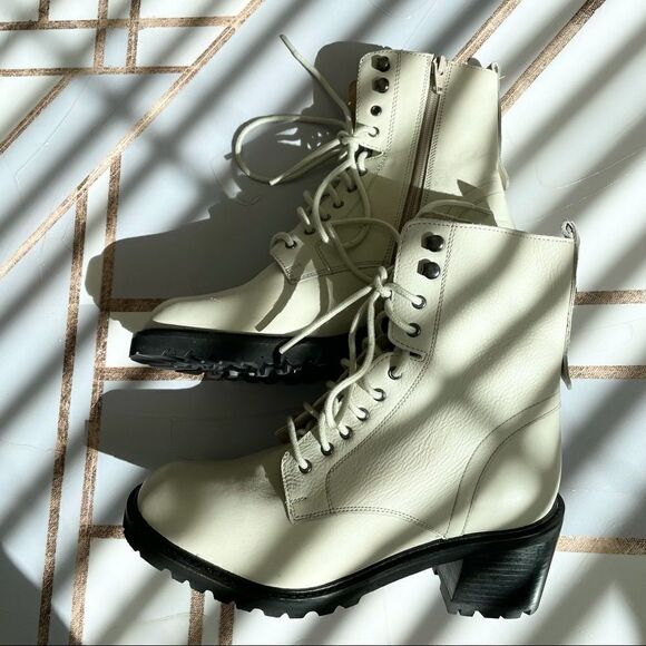 SEYCHELLES Irresistible Combat Boot Off-White and Black - Picture 3 of 11